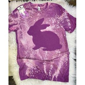 BRAND NEW WITH TAGS Bleached Purple Bunny Silhouette Tee